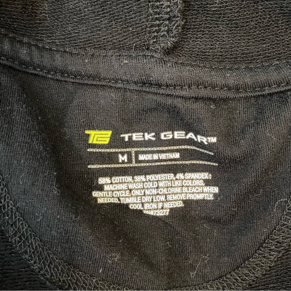 Tek Gear Black Surplice Front Long Sleeve Thumb Hole Hooded Sweatshirt - Picture 9 of 9